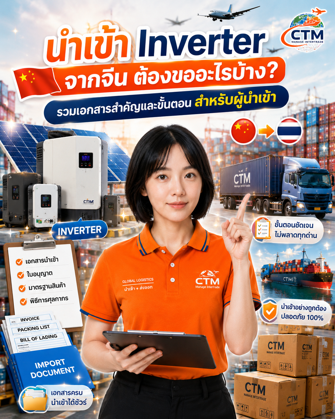 นำเข้า Inverter จากจีน ต้องขอเอกสารอะไรบ้าง? คู่มือสำหรับผู้นำเข้า พร้อมขั้นตอนขออนุญาตแบบละเอียด