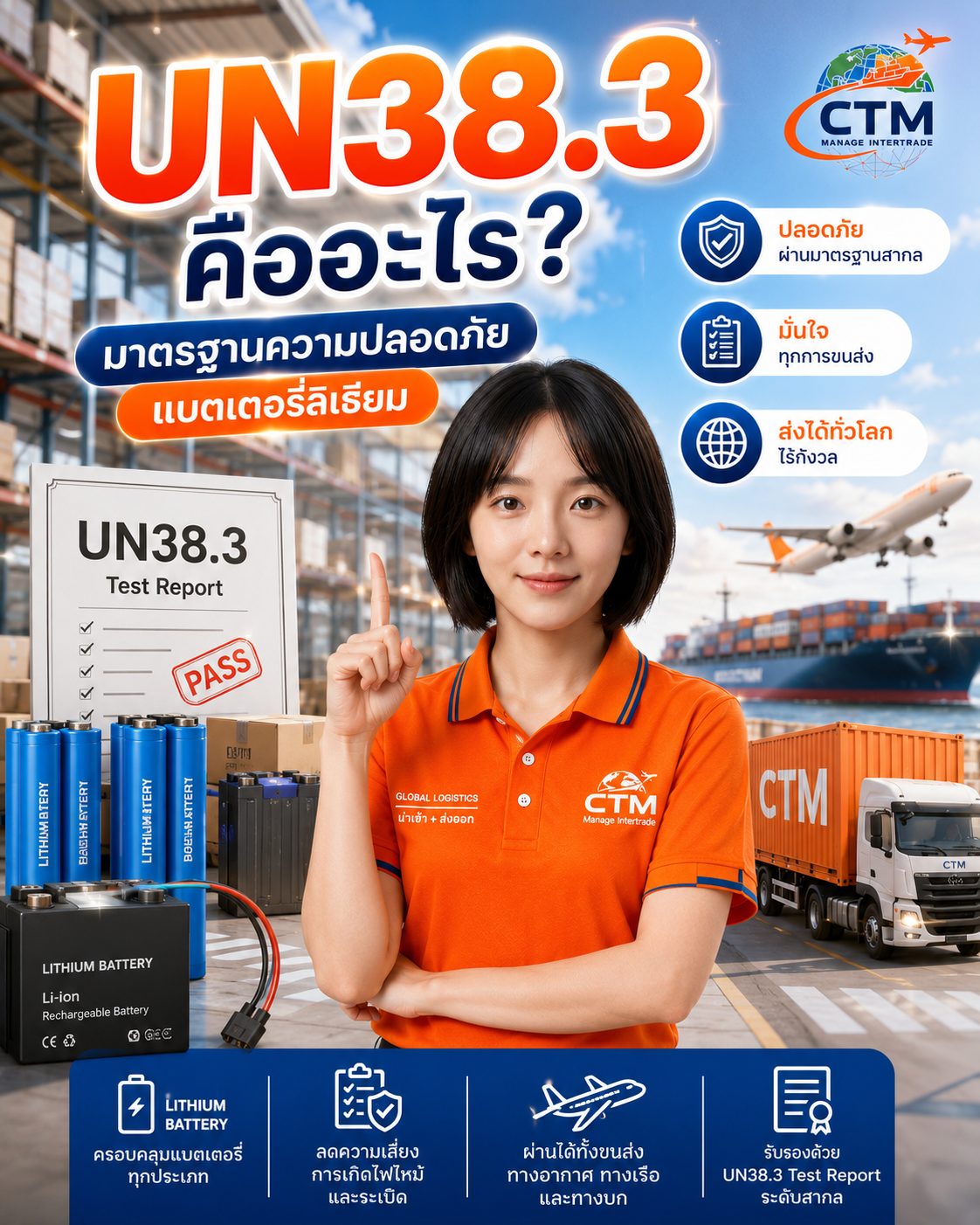 UN38.3 คืออะไร? มาตรฐานสำคัญสำหรับการขนส่งแบตเตอรี่ลิเธียมระหว่างประเทศ